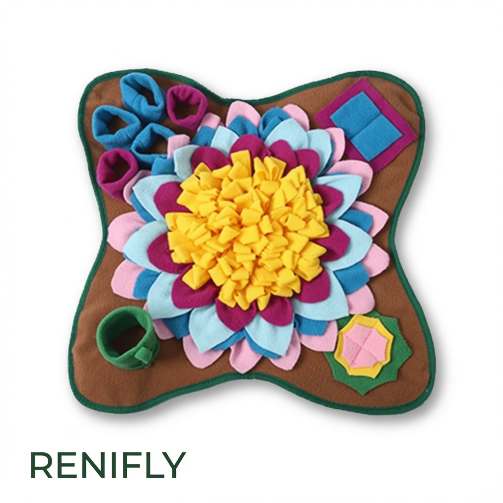 Chien reniflant le tapis de fouille fleur Renifly