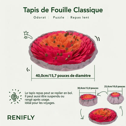 Chien reniflant le tapis de fouille en feutrine Renifly