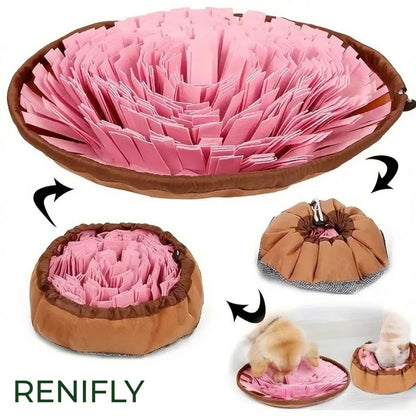 Gros plan sur la feutrine du tapis de fouille Renifly