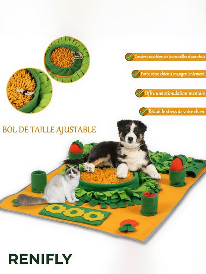 Chien reniflant le tapis de fouille XL Renifly