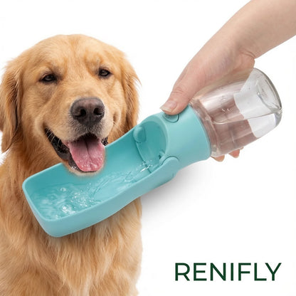 Chien buvant dans la gourde pliable Renifly