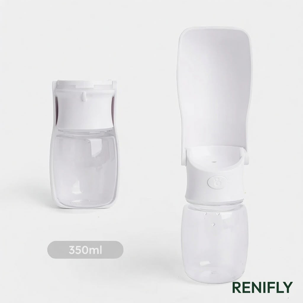 Gourde pliable Renifly en usage en balade